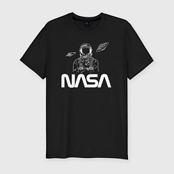 Мужская slim-футболка Nasa - космонавт