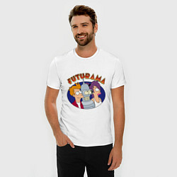 Футболка slim-fit Fry Bender Leela, цвет: белый — фото 2