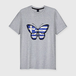 Мужская slim-футболка Бабочка - Греция