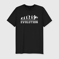 Мужская slim-футболка Мото-эволюция