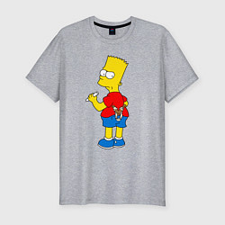 Мужская slim-футболка Хулиган Барт Симпсон