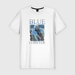 Мужская slim-футболка Blue lobster meme