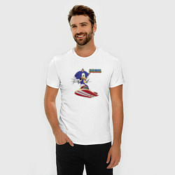 Футболка slim-fit Sonic - hedgehog - skateboarding, цвет: белый — фото 2