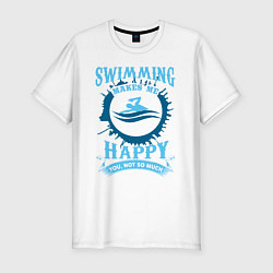 Мужская slim-футболка Мне нравится плаванье - ты не очень