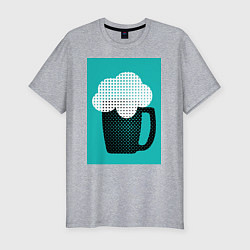 Мужская slim-футболка Кружка пива, строгий стиль с polka dots
