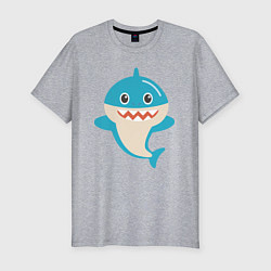 Мужская slim-футболка Милая акулa