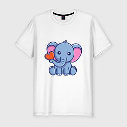 Мужская slim-футболка Love Elephant