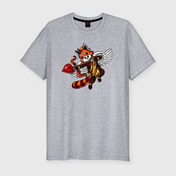 Мужская slim-футболка Красная панда купидон