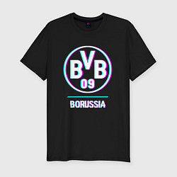 Мужская slim-футболка Borussia FC в стиле glitch