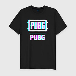 Мужская slim-футболка PUBG в стиле glitch и баги графики