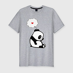Мужская slim-футболка Панда о разбитом сердце