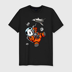 Футболка slim-fit Космическая панда, цвет: черный