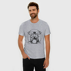 Футболка slim-fit Vitruvian drummer, цвет: меланж — фото 2