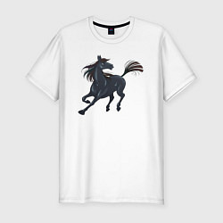 Мужская slim-футболка Лошадь мустанг