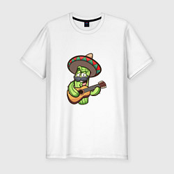 Мужская slim-футболка Кактус - Мексиканец