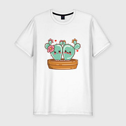 Мужская slim-футболка Cactus Love