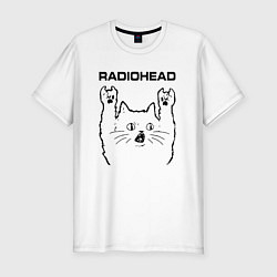 Футболка slim-fit Radiohead - rock cat, цвет: белый