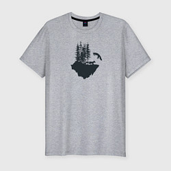 Мужская slim-футболка Лисий остров