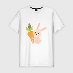 Футболка slim-fit Кролик с морковкой, цвет: белый