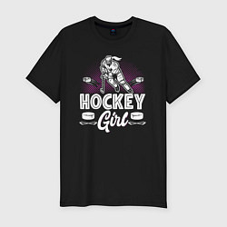 Мужская slim-футболка Женский хоккей