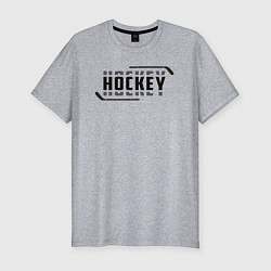 Футболка slim-fit Hockey лого, цвет: меланж