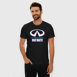 Футболка slim-fit Значок Infiniti в стиле glitch, цвет: черный — фото 2