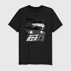 Футболка slim-fit Initial d аниме про дрифт, цвет: черный