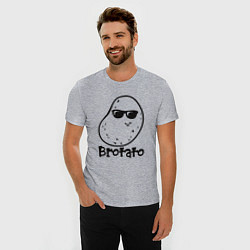 Футболка slim-fit Brotato art, цвет: меланж — фото 2