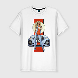 Мужская slim-футболка Porsche - Motorsport - Girl