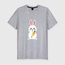 Мужская slim-футболка Крольчишка