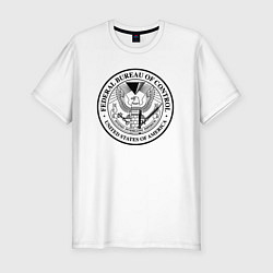 Футболка slim-fit Федеральное Бюро Контроля, цвет: белый
