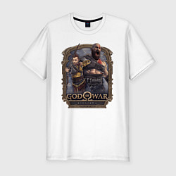 Мужская slim-футболка Атрей и Кратос GoW Ragnarok