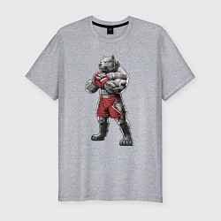Мужская slim-футболка Питбуль - Смешанные единоборства - MMA