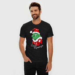 Футболка slim-fit Merry Christmas, Santa Claus Grinch, цвет: черный — фото 2