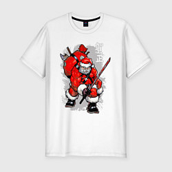 Мужская slim-футболка Санта Клаус самурай