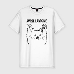 Мужская slim-футболка Avril Lavigne - rock cat