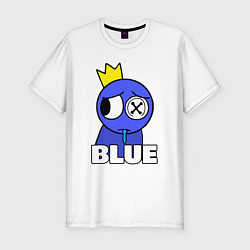 Мужская slim-футболка Радужные друзья грустный Синий