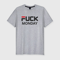 Футболка slim-fit Fuck monday, anti-brand, fila, цвет: меланж