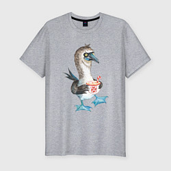 Мужская slim-футболка Новогодняя птица