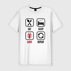Мужская slim-футболка Eat - sleep - Dead Space - repeat