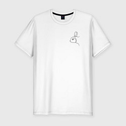 Мужская slim-футболка Заяц линией