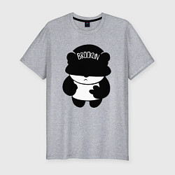 Мужская slim-футболка Борзый пандёныш из Бруклина