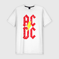 Мужская slim-футболка AC DC logo