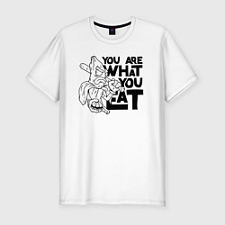 Мужская slim-футболка Ты то , что ешь
