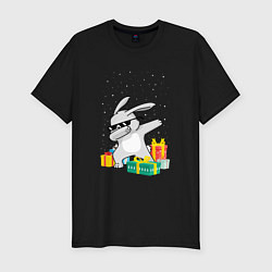 Мужская slim-футболка Кролик ДЭБ и новый год