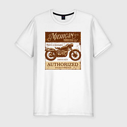 Мужская slim-футболка Ретро мотоцикл гранж