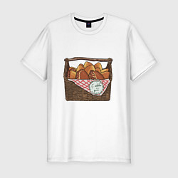 Мужская slim-футболка Корзина с пирожками