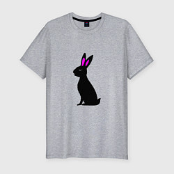 Мужская slim-футболка Черный кролик