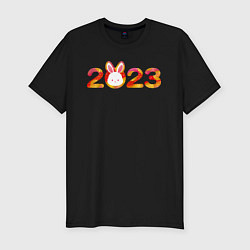 Мужская slim-футболка Новый год 2023