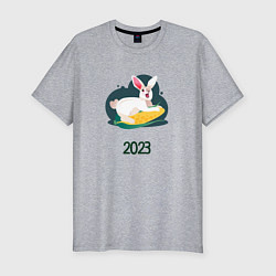 Мужская slim-футболка Кролик 2023